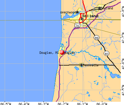 Douglas, MI map