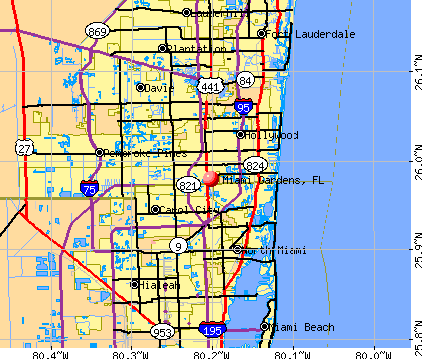 Miami Gardens, FL map