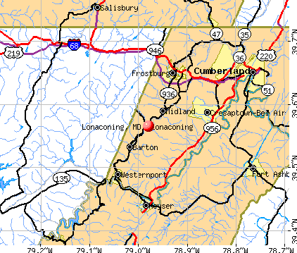 Lonaconing, MD map