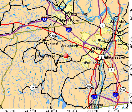 Voorheesville, NY map