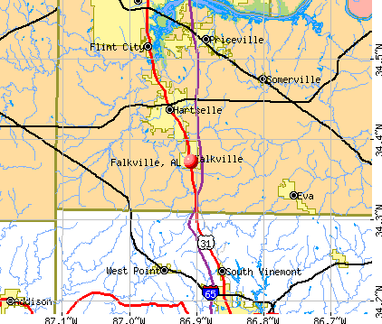 Falkville, AL map