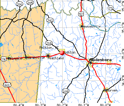 Polkton, NC map