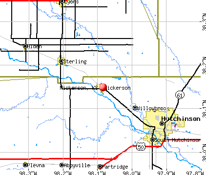 Nickerson, KS map