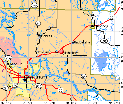 Altheimer, AR map