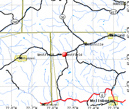 Westfield, PA map