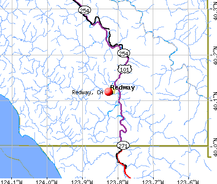 Redway, CA map