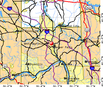 West Mayfield, PA map