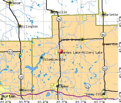 Barnes Lake-Millers Lake, MI map
