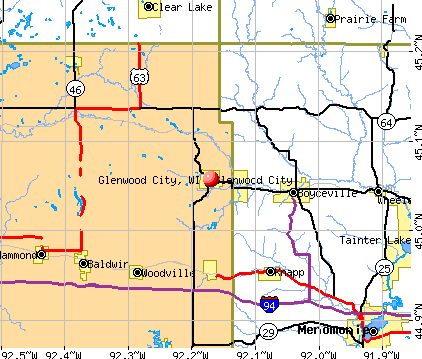 Glenwood City, WI map