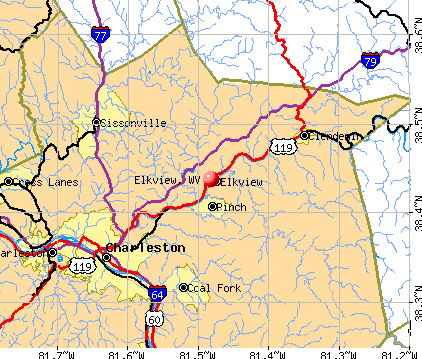 Elkview, WV map