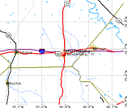 Schulenburg, TX map