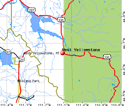 West Yellowstone, MT map