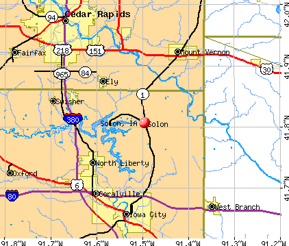 Solon, IA map