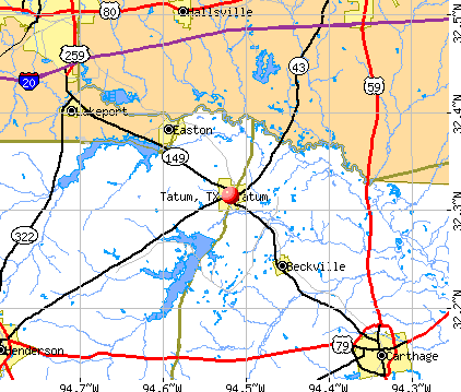 Tatum, TX map