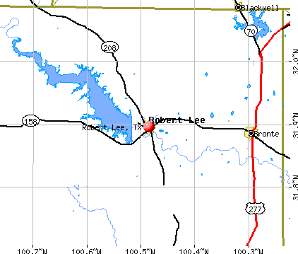 Robert Lee, TX map