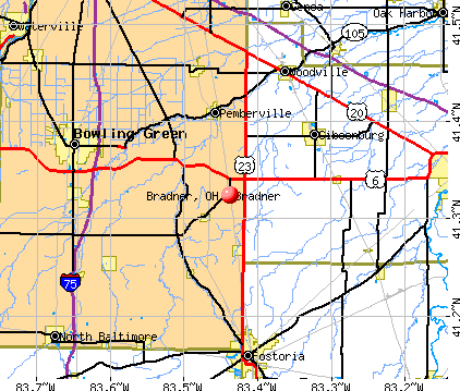 Bradner, OH map