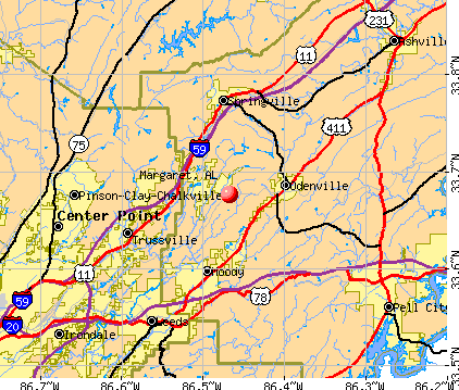 Margaret, AL map