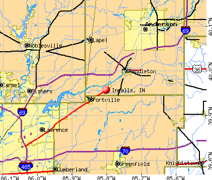 Ingalls, IN map