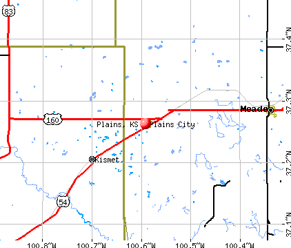 Plains, KS map