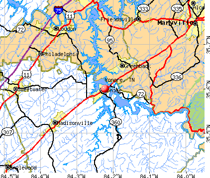 Vonore, TN map