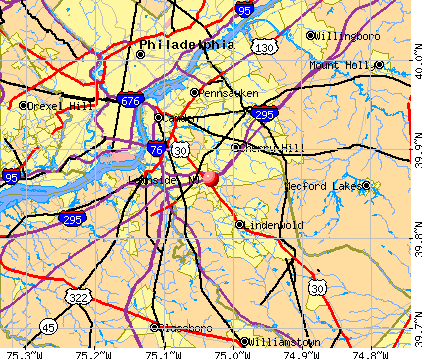 Lawnside, NJ map