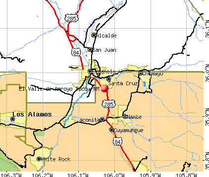 El Valle de Arroyo Seco, NM map