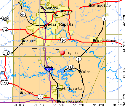 Ely, IA map