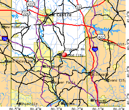 Ellport, PA map