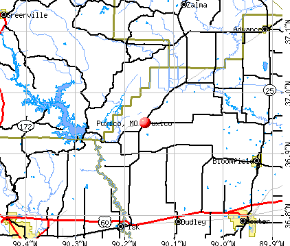 Puxico, MO map