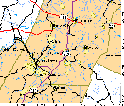 South Fork, PA map