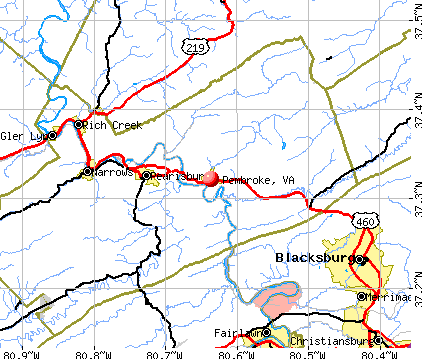 Pembroke, VA map