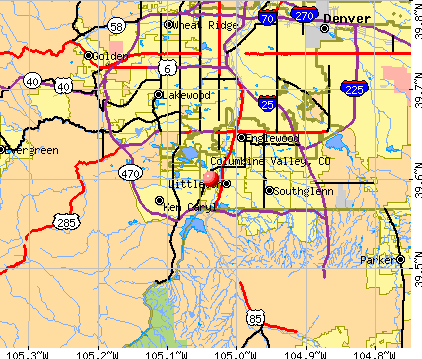 Columbine Valley, CO map