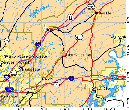 Odenville, AL map