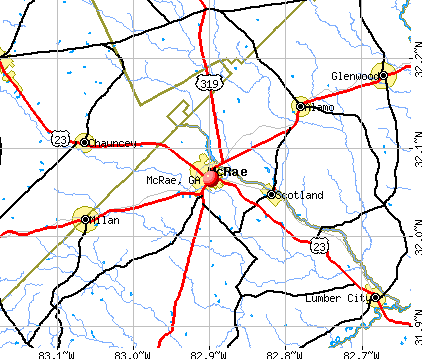 McRae, GA map