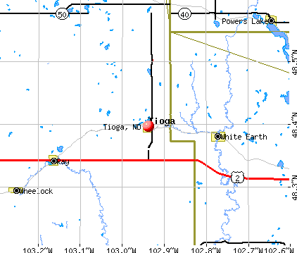 Tioga, ND map