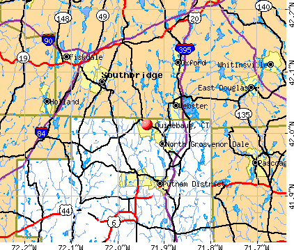 Quinebaug, CT map