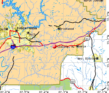 Coaling, AL map