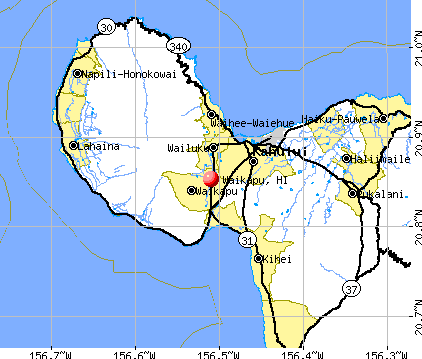 Waikapu, HI map