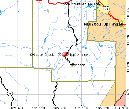 Cripple Creek, CO map