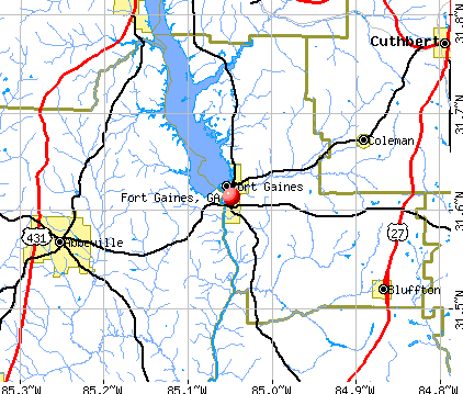 Fort Gaines, GA map