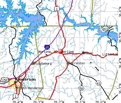 Norlina, NC map