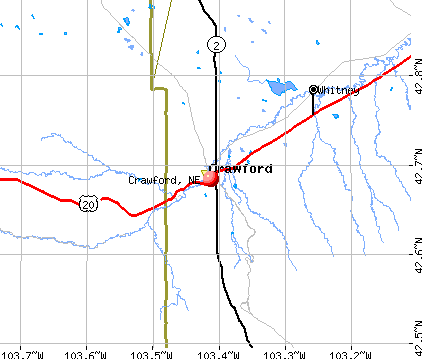 Crawford, NE map