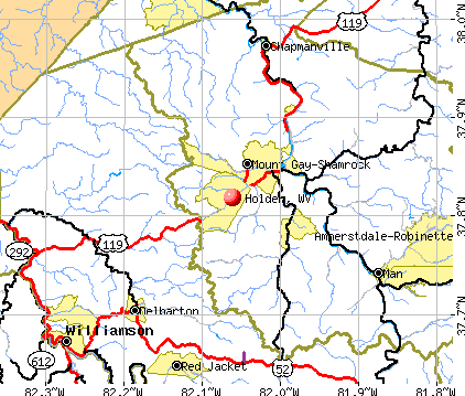 Holden, WV map