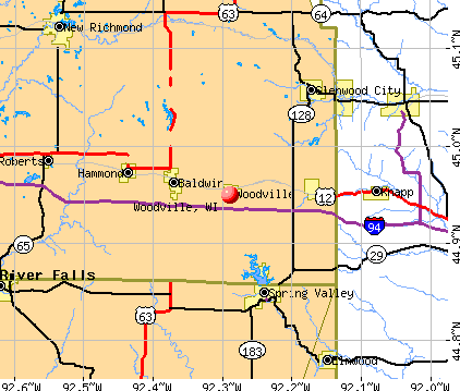 Woodville, WI map