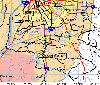 Hebron Estates, KY map