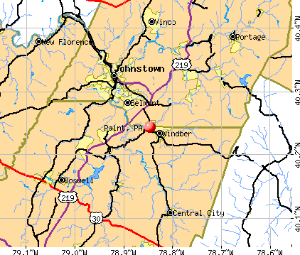 Paint, PA map