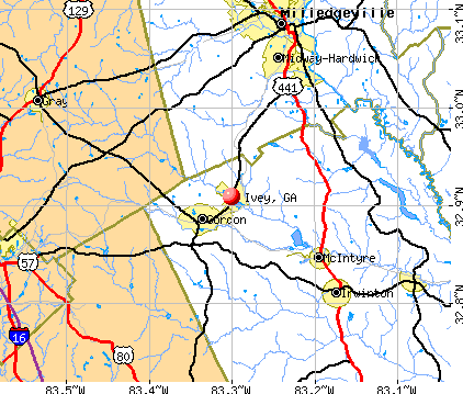 Ivey, GA map