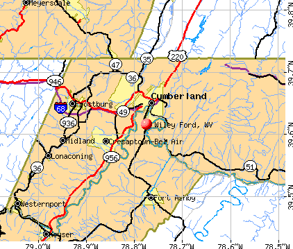 Wiley Ford, WV map