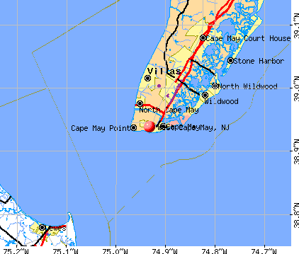 West Cape May, NJ map