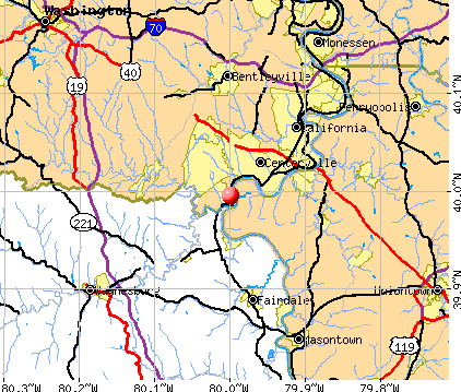 Fredericktown-Millsboro, PA map